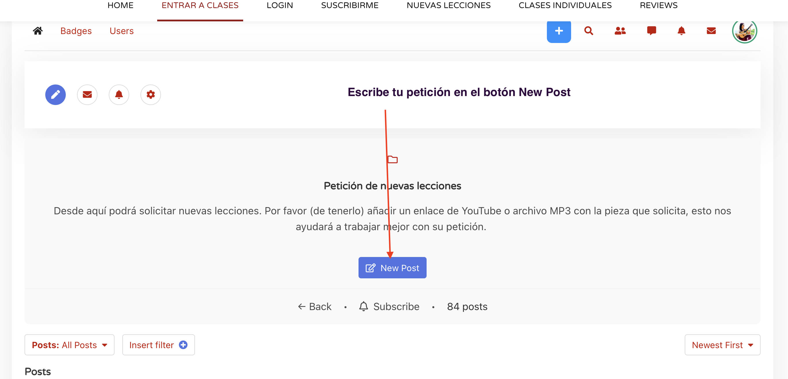 Enviar peticiones nuevas tablaturas para cuatro